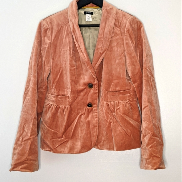 J. Crew Jackets & Blazers - Coral Velvet Peplum Blazer